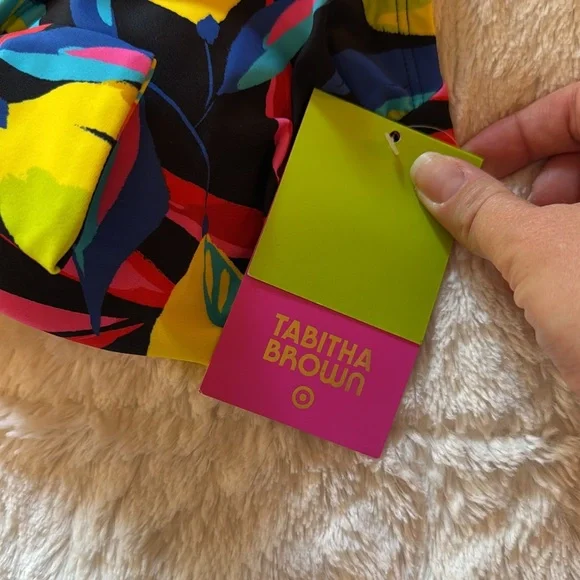 NWT Tabitha Brown for Target Colorful Leaf Print Bikini top - Picture 3 of 4